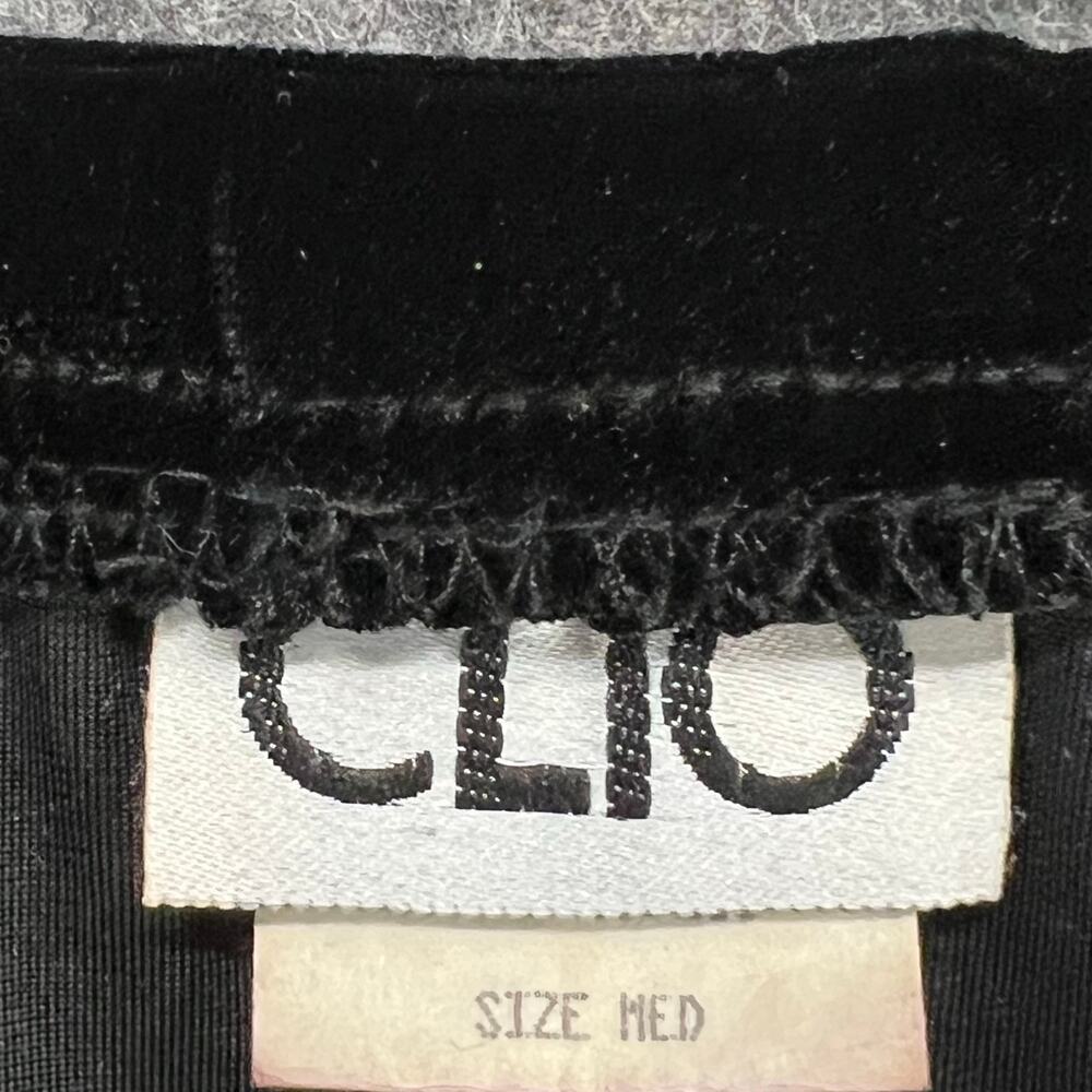 Vintage Clio Velvet Midi Skirt‎ M Black Side Slit Dark Academia Whimsygoth USA - Picture 12 of 15
